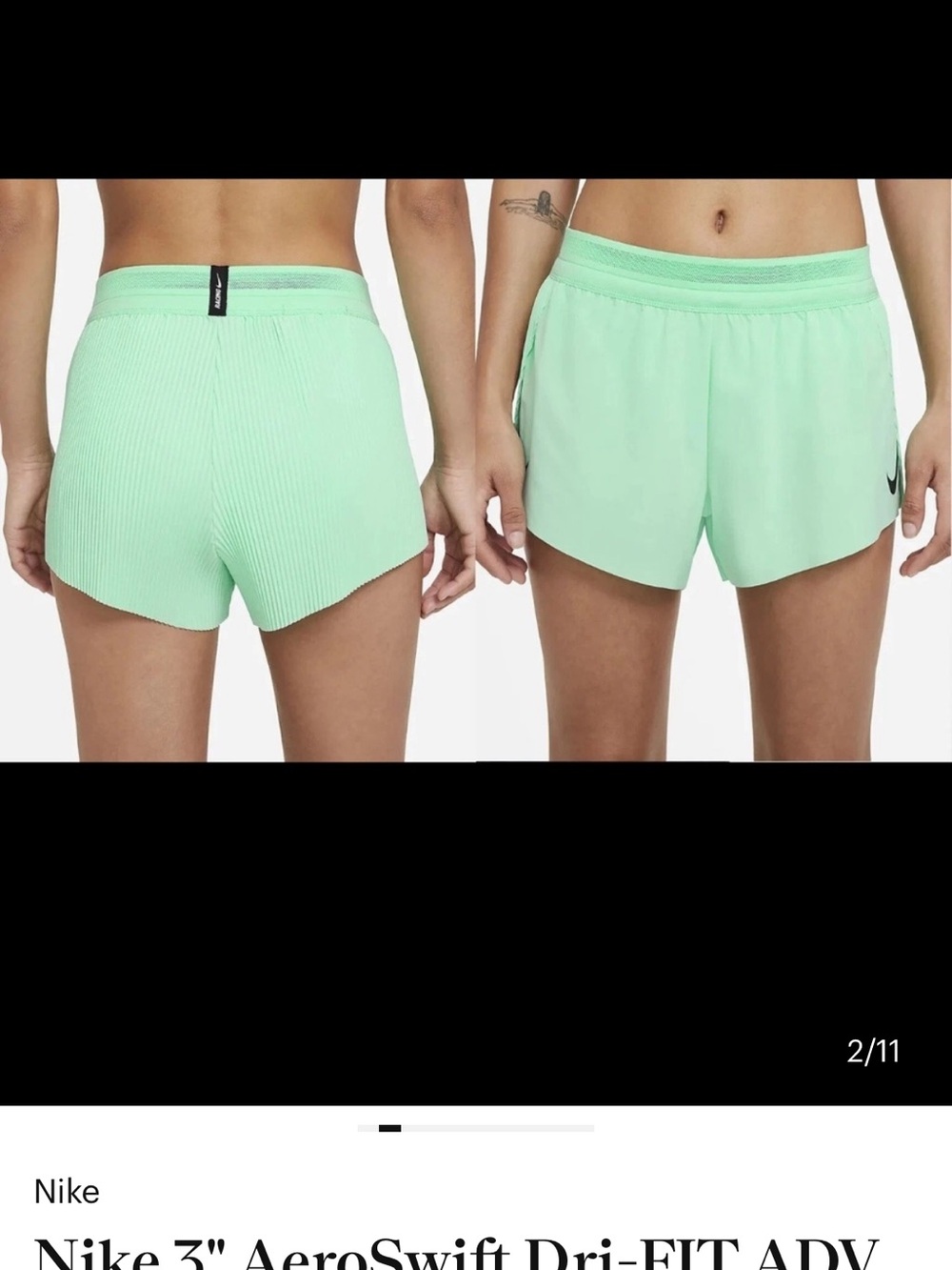 Nike Women's AeroSwift Dri-FIT ADV Shorts - Mint Green small